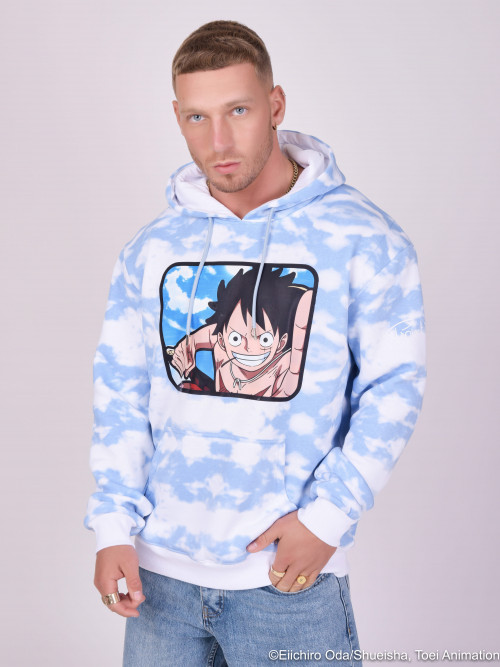 Sudadera con capucha One Piece Luffy - Azul cielo