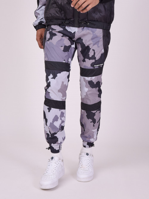 Homme Slim Camouflage Motif Imprimé Jogging Pantalon De Survêtement Survêtement Élastique Poches