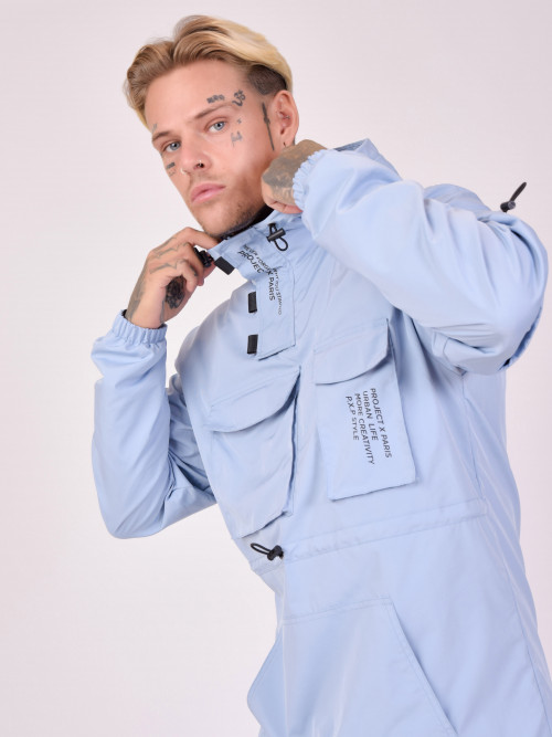Pull-on jacket with elastic detail - Sky Blue