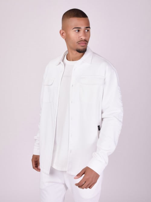 Camicia da lavoro basic in rilievo - Bianco