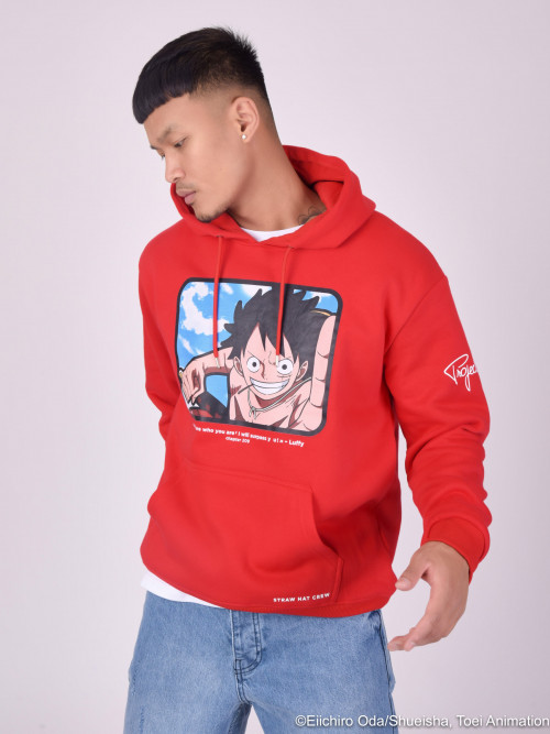 Casaco com capuz One Piece Luffy - Vermelho