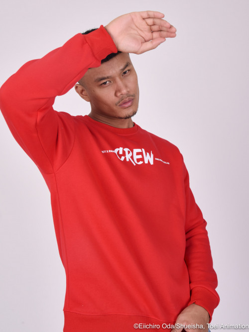 Sweat col rond One Piece CREW - Rouge