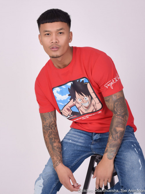 One Piece Luffy T-Shirt - Rot