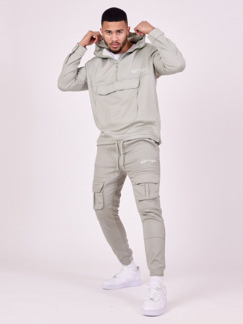 Jogg pant embossed pockets - Water green