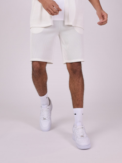 Pantalones cortos de canalé - Blanco