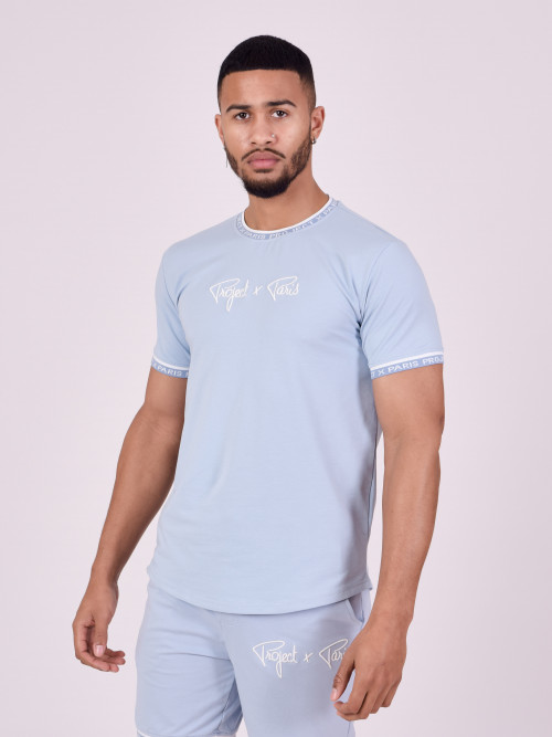 Embroidered logo T-shirt - Sky Blue