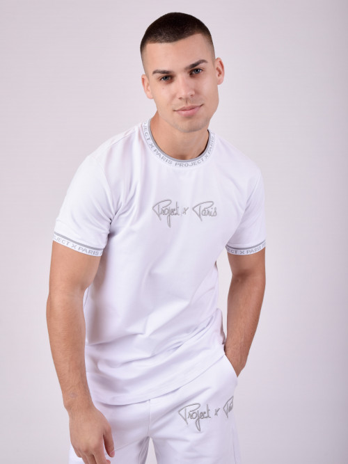 T-shirt com logógênero bordado - Branco