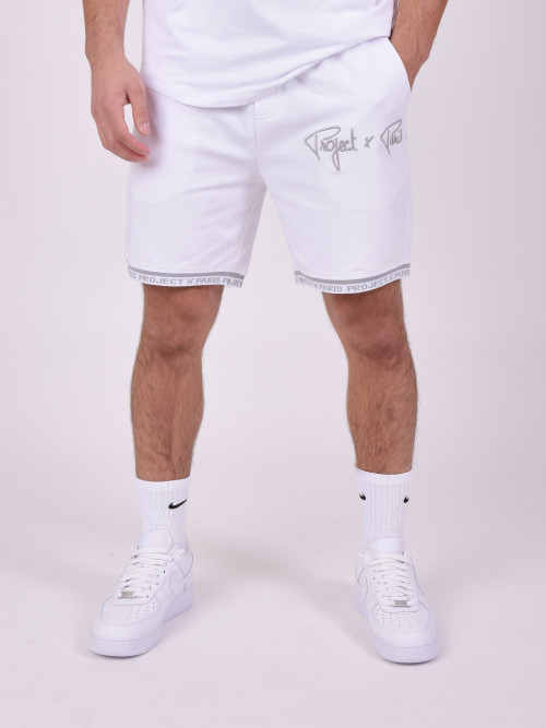 Embroidered logo shorts - White