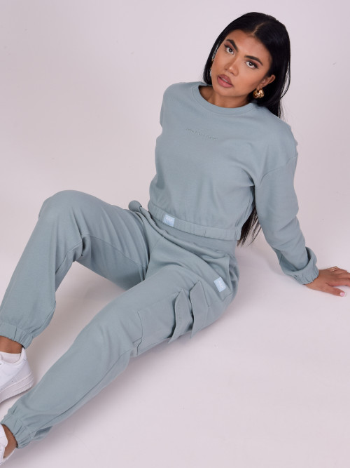 Ribbed jogging bottoms with multiple pockets