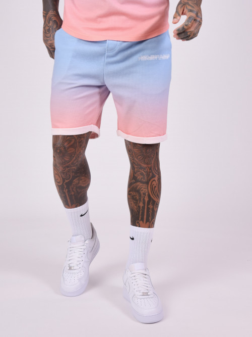 Shorts mit Farbverlauf im Strick-Style - Blau