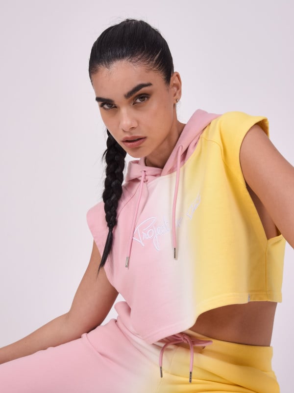Sweat à capuche sans manche dégradé
