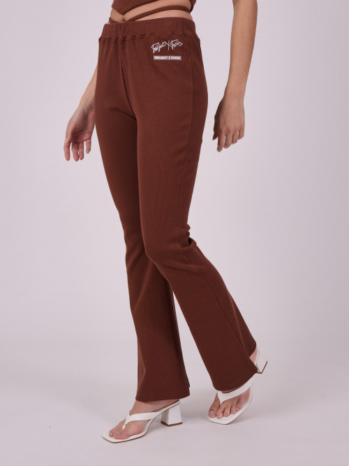 Flare pants with straps - Brown