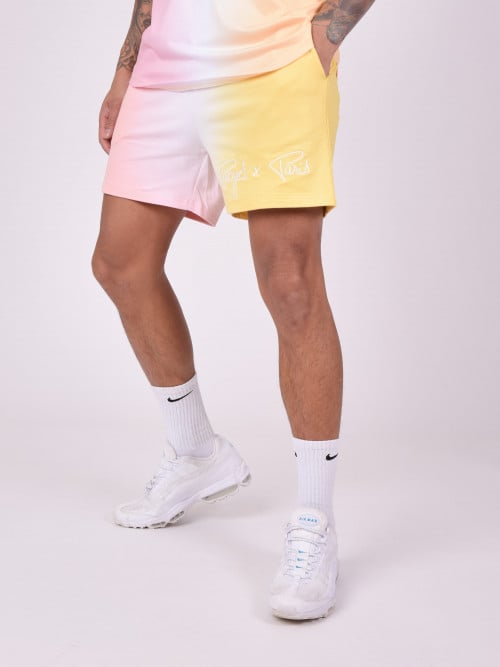 Zweifarbige Shorts mit Farbverlauf - Gelb