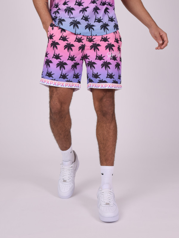 Short imprimé palmier dégradé