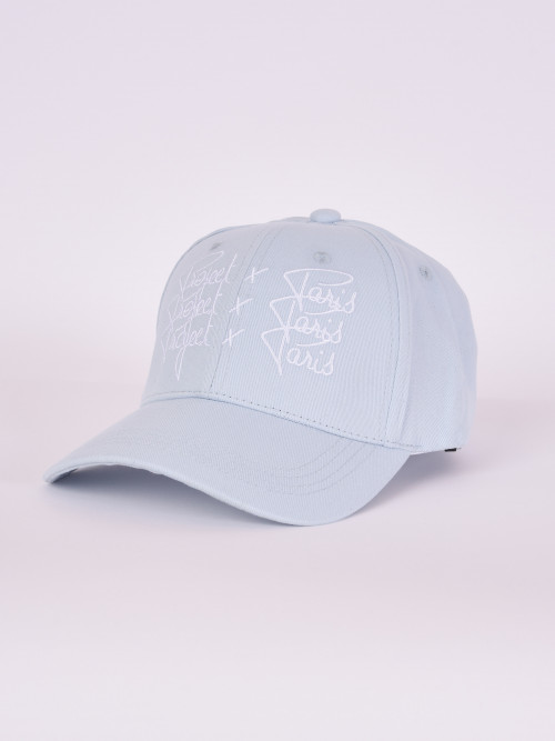 Adjustable cap, unisex Triple Logo embroidery - Turquoise