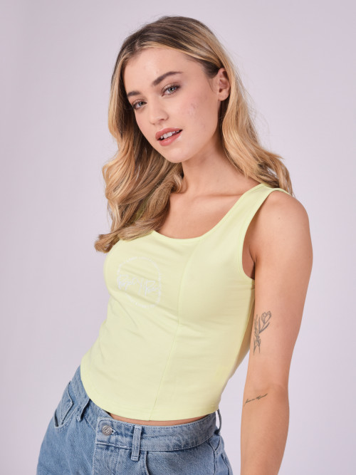 Wide logo strap top - Fluorescent yellow
