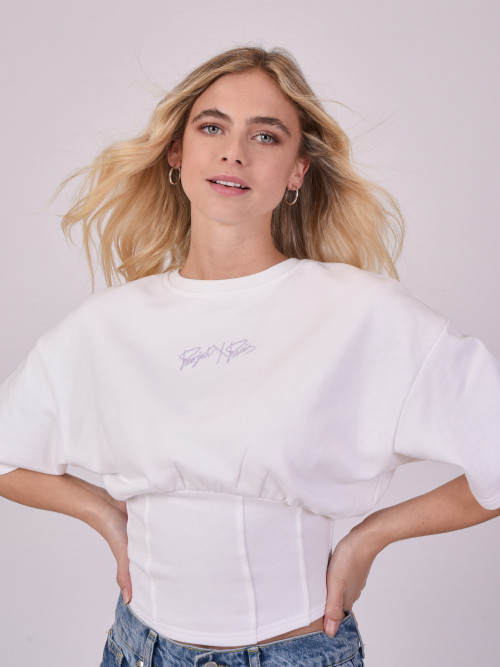 Maglietta con corsetto - Bianco