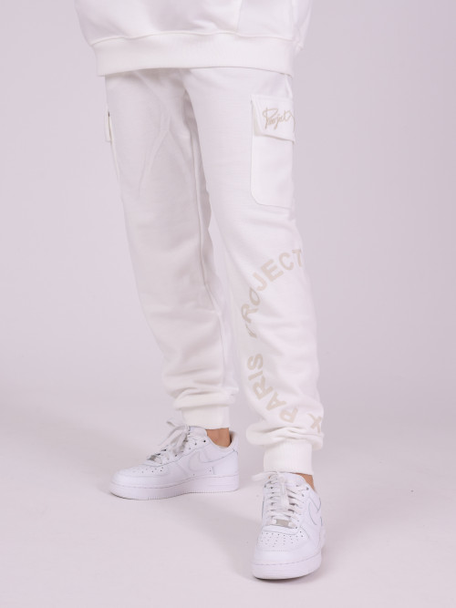 Jogging bottoms with pockets - White