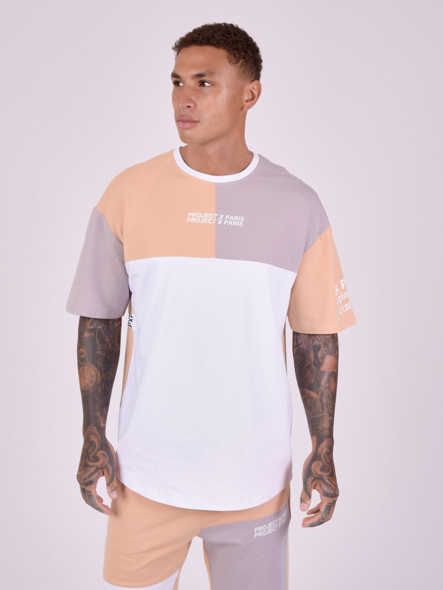 Tee-shirt oversize effet color block