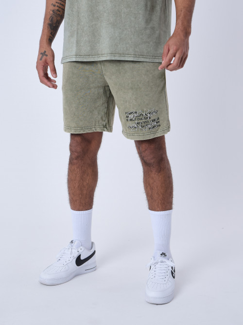Faded fabric shorts - Khaki