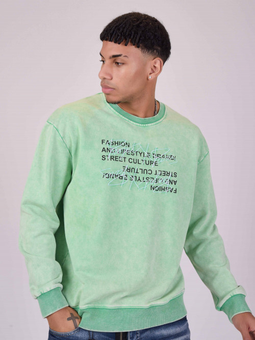 Sweatshirt lavada de grandes dimensões - Jade