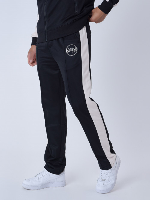 Two-tone pants with yoke - Black