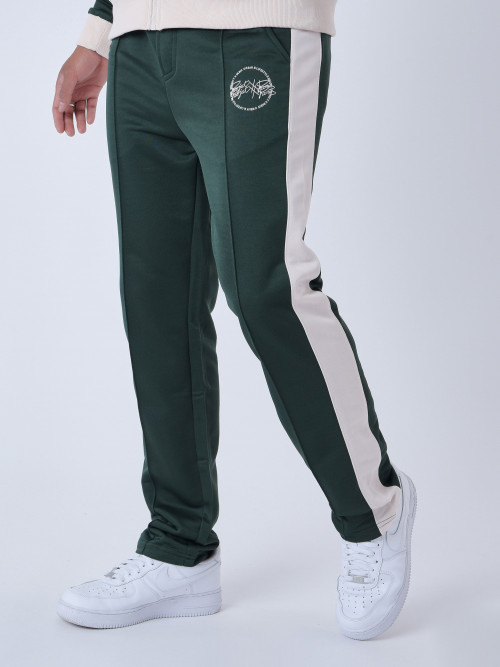 Two-tone pants with yoke - Green