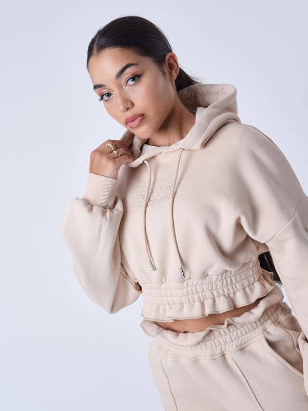 Sweat à capuche Froncé