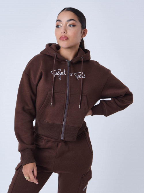 Essentials Project X Paris women's zip-up jacket - Brown