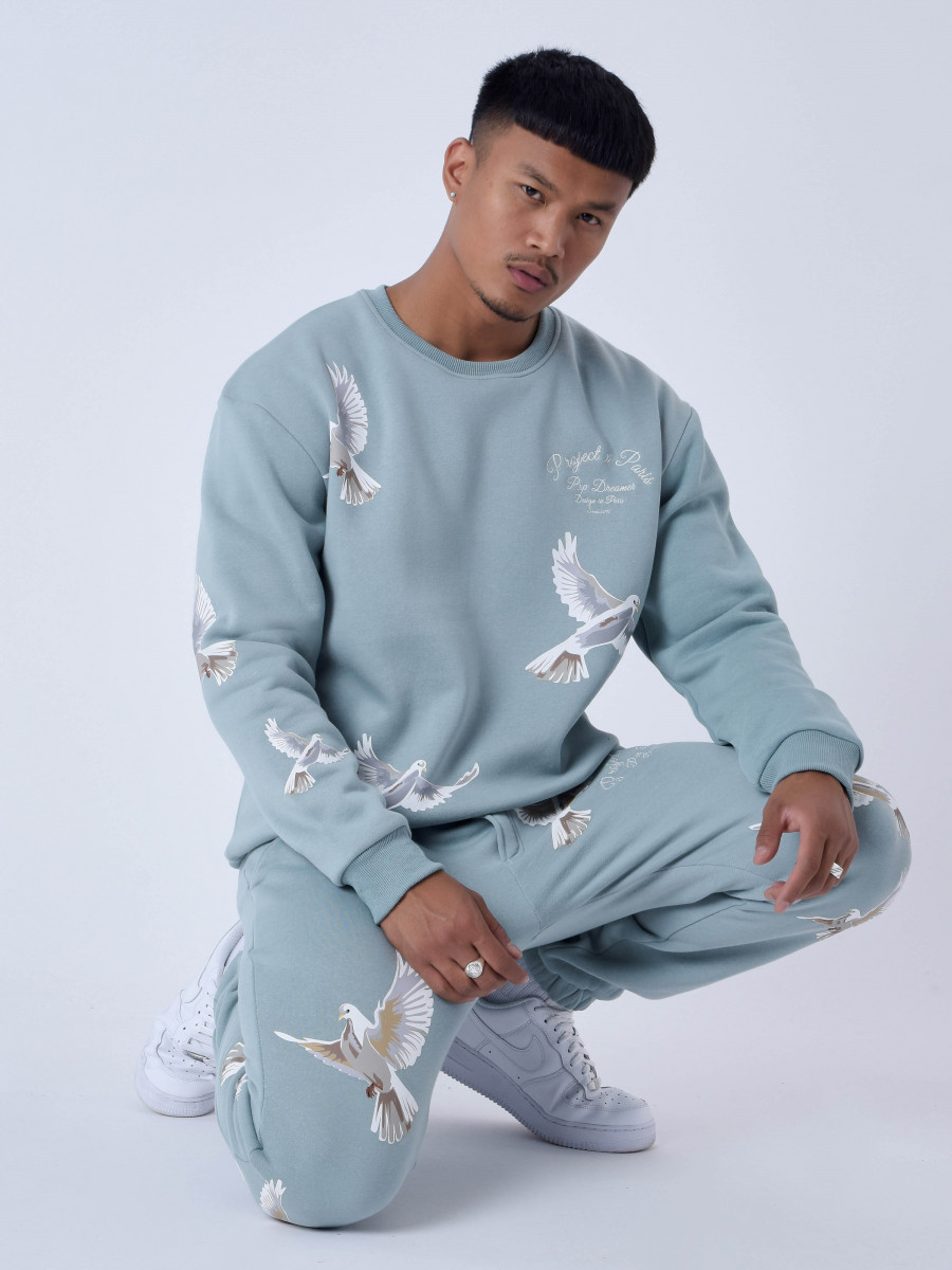 Loose sweatshirt with dove motif