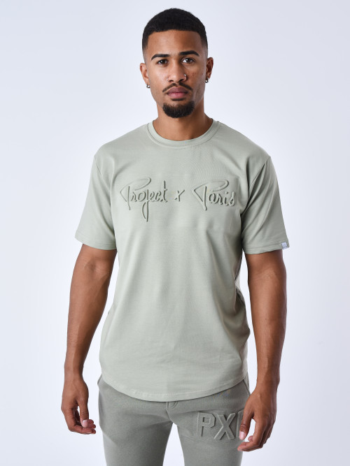 T-shirt logo embossage relief - Khaki