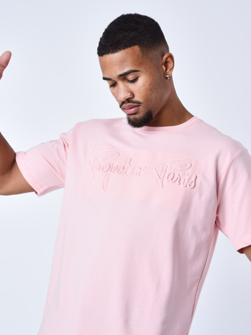 T-shirt logo embossage relief - Rose