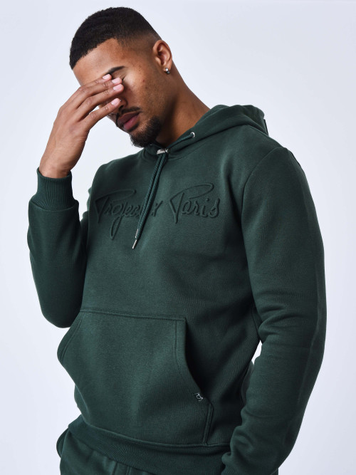 Embossed logo hoodie - Green