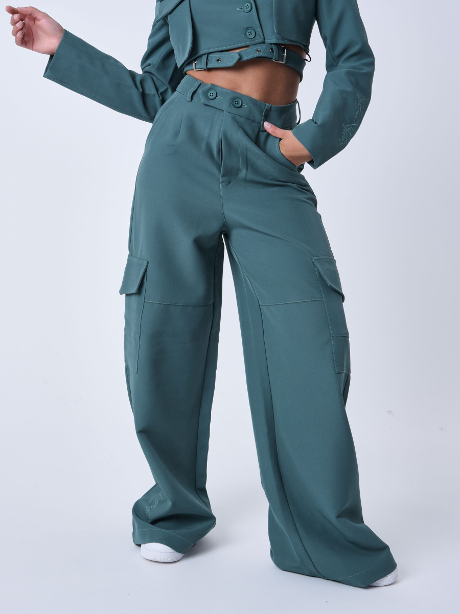 Loose fit Cargo style suit Pant