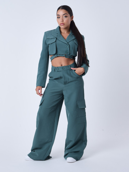 Cargo-style tailored pants - Green