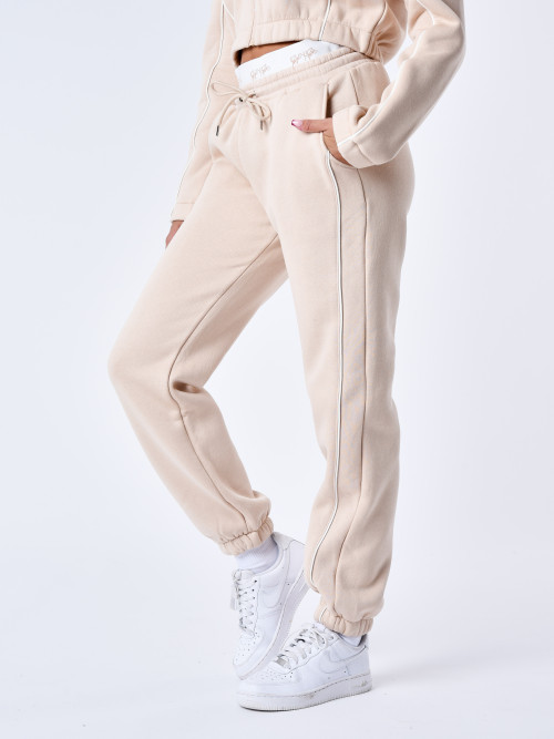 Jogging bottoms with elastic band - Beige