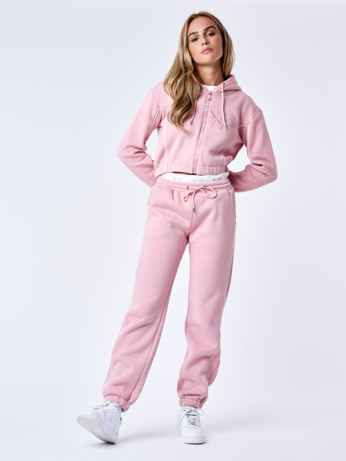 Jogging bottoms with elastic band - Rose