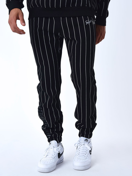 Pantaloni da jogging stile baseball con logo - Nero