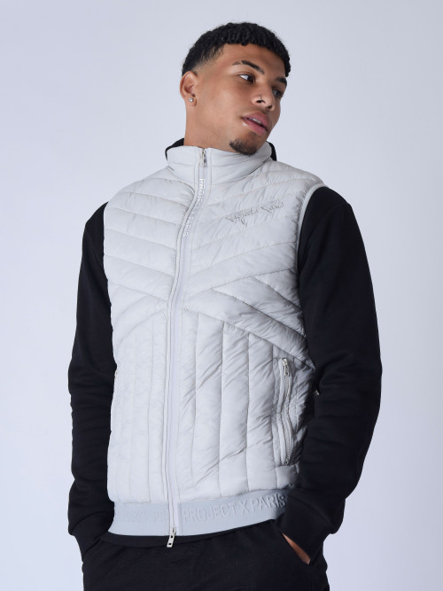 Geometric quilted vest - Light grey
