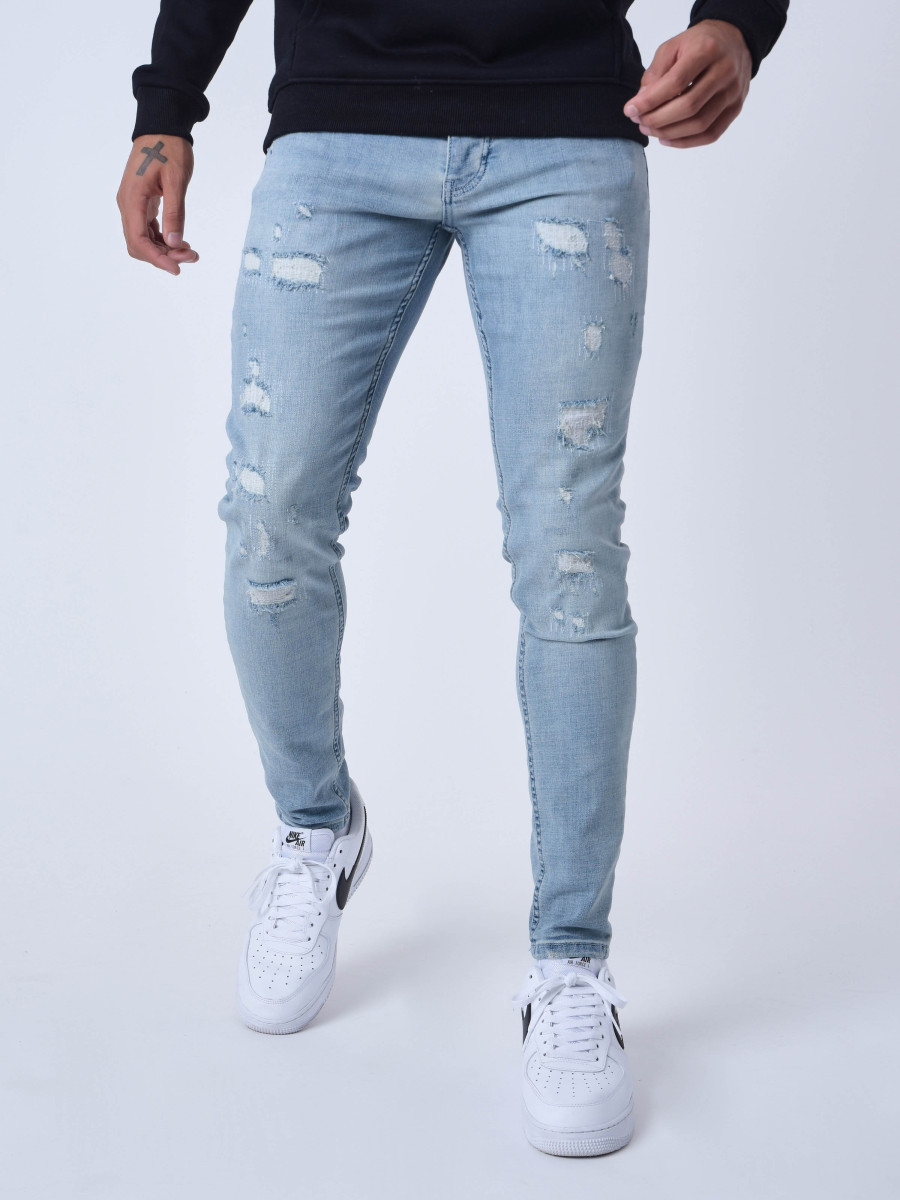 Skinny jeans with scratch effect