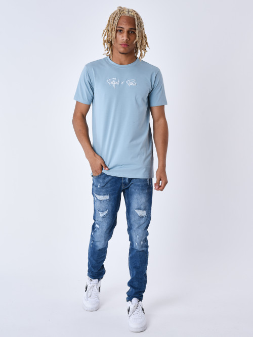 Project X Paris Essentials embroidery tee-shirt - Blue green