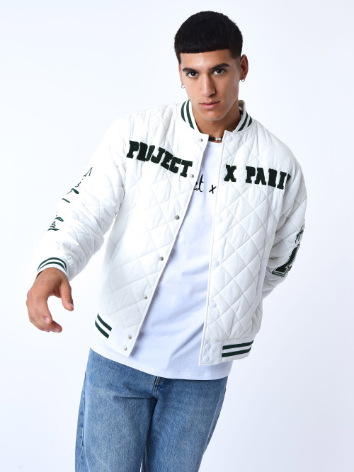Teddy quilted jacket - White
