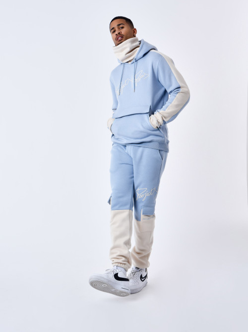 Two-tone jogging bottoms - Sky Blue
