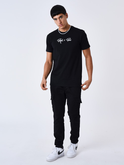 Camiseta bordada Project X Paris Essentials - Negro