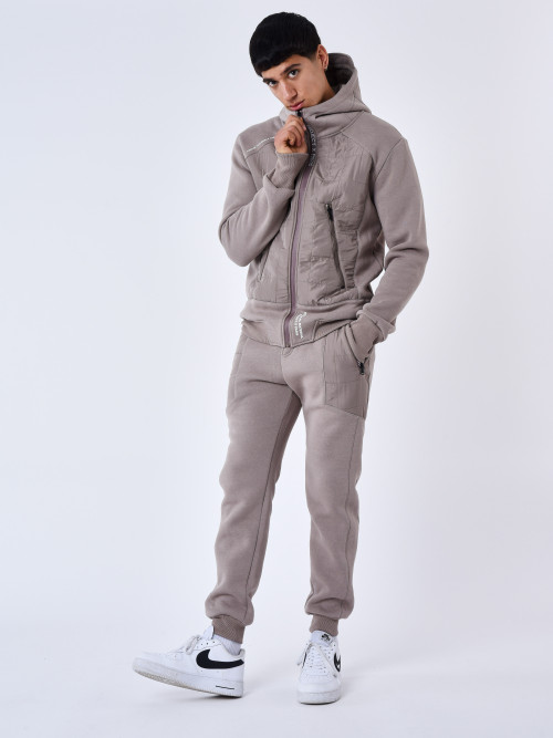 Quilted yoke jogging bottoms - Mole