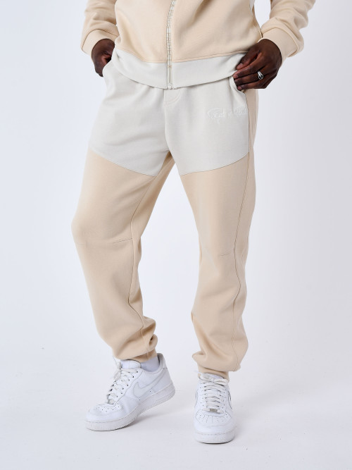 Two-tone jogging bottoms - Greige