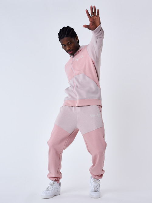Two-tone jogging bottoms - Rose