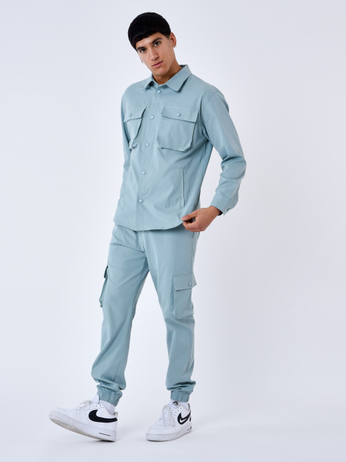 Pantalon Cargo - Bleu vert