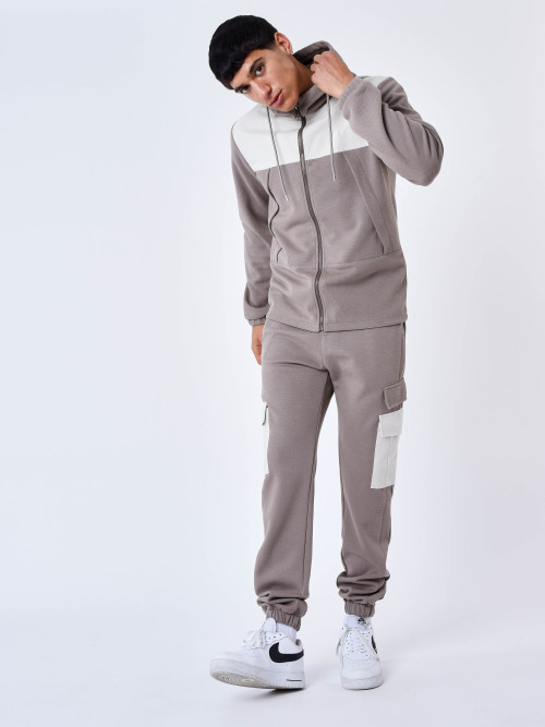 Two-material jogging pants with pockets - Mole