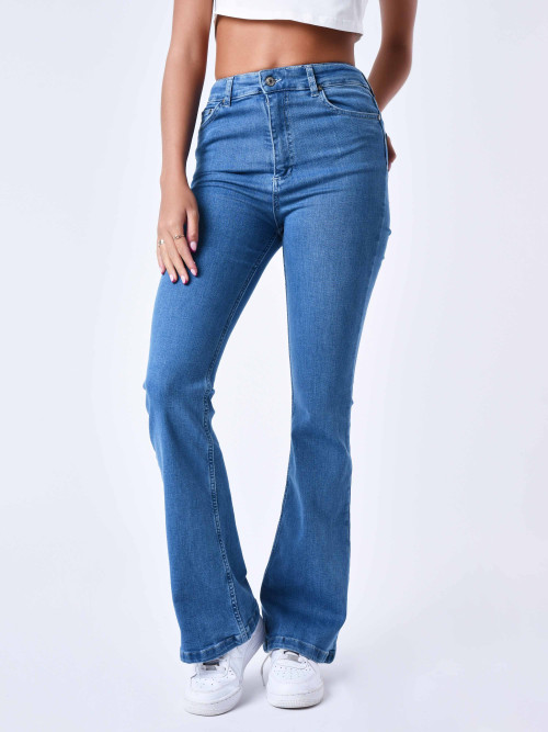 Basic Flared Jeans - Blau
